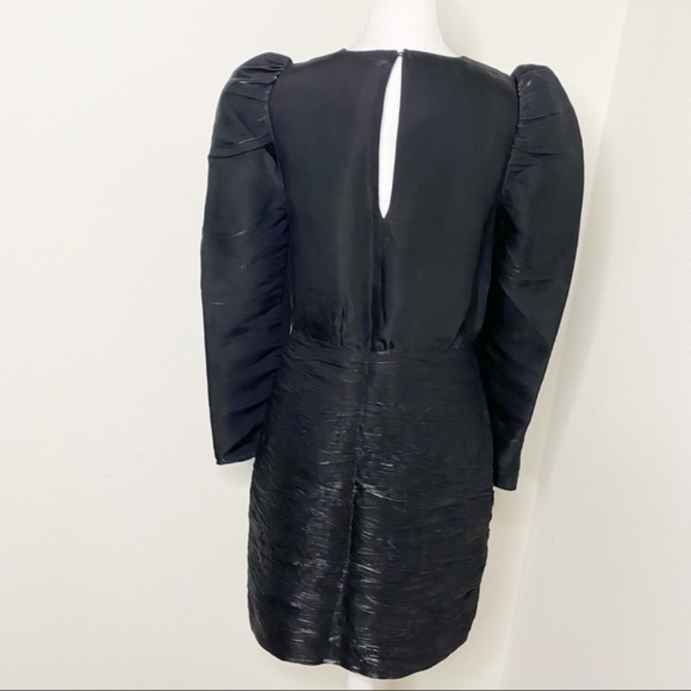 Black puffy sleeves metallic textured dress NWT - Picture 5 of 7